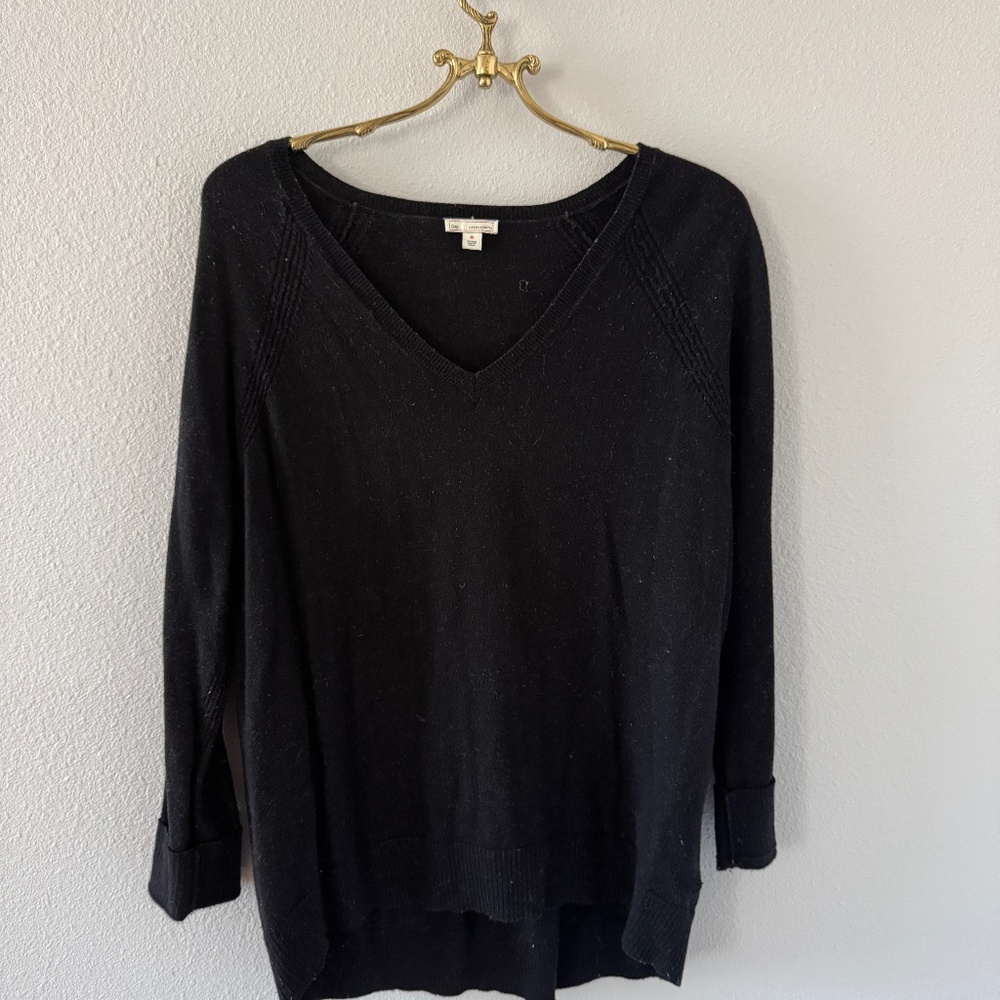 Black VNeck Pullover Sweater